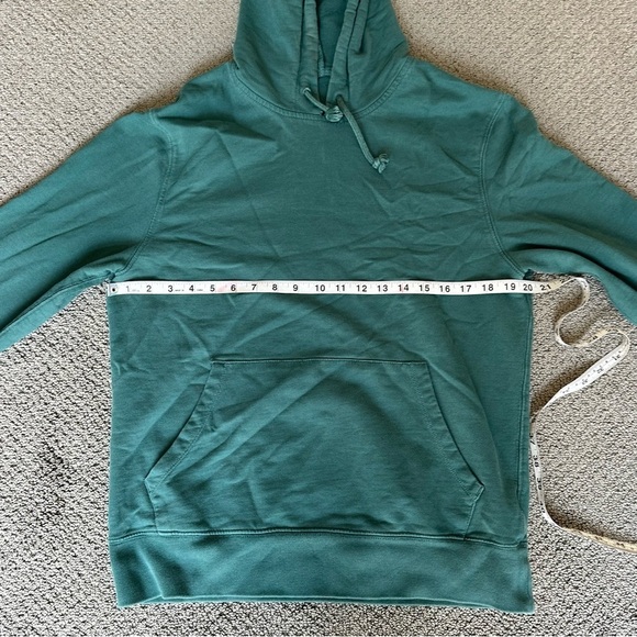 J.Crew Factory Green Teal French Terry Hoodie Sweatshirt Pullover Style AH298 - Picture 12 of 16